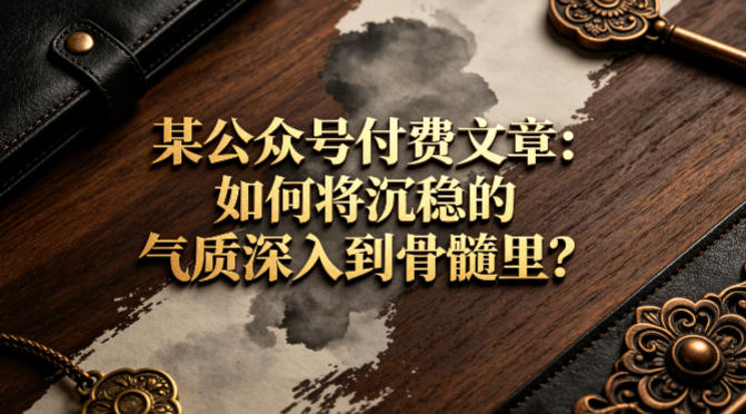 某公众号付费文章：如何将沉稳的气质深入到骨髓里？ - 淘金派资源网