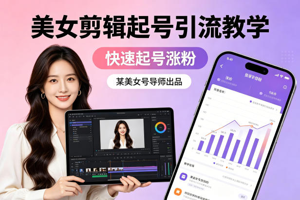 某美女号导师出品：美女剪辑起号引流教学，快速起号涨粉 - 淘金派资源网
