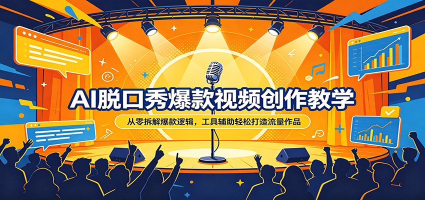 AI脱口秀爆款视频创作教学：从零拆解爆款逻辑，工具辅助轻松打造流量作品 - 淘金派资源网