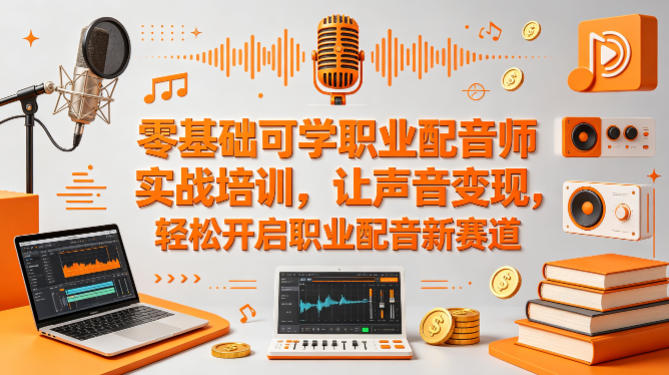 零基础可学职业配音师实战培训，让声音变现，轻松开启职业配音新赛道 - 淘金派资源网