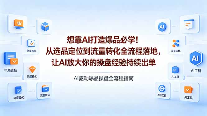 想靠AI打造爆品必学！从选品定位到流量转化全流程落地，让AI放大你的操盘经验持续出单 - 淘金派资源网