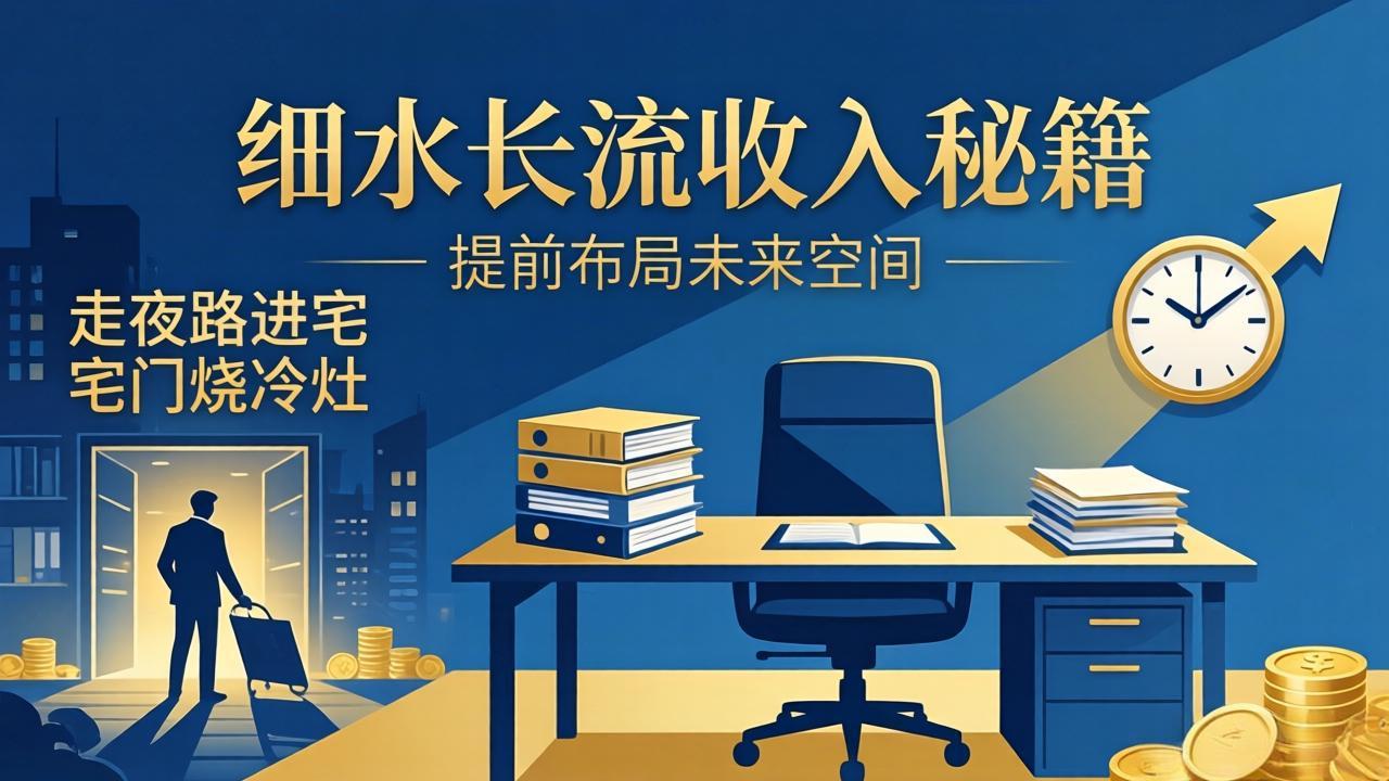某付费文章：细水长流收入秘籍：走夜路进宅门烧冷灶，提前布局未来空间 - 淘金派资源网