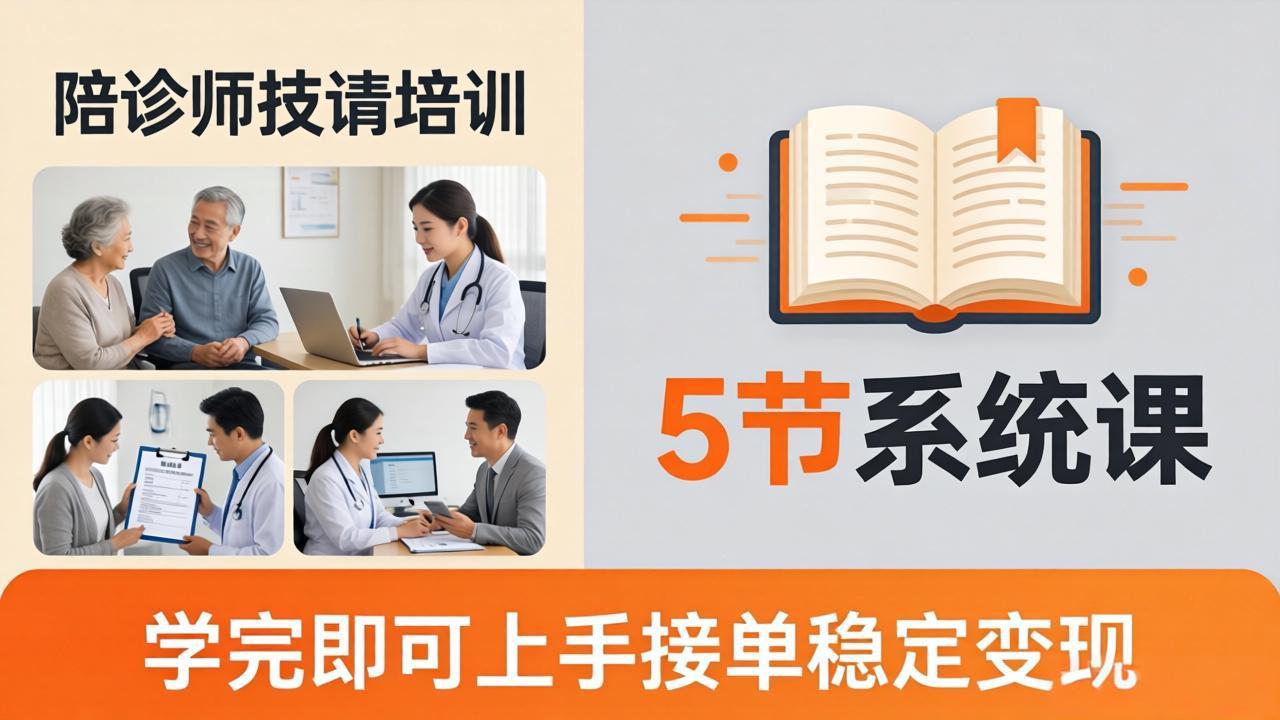 想做陪诊师不知从何下手？5节系统课教你掌握核心技能，学完即可上手接单稳定变现 - 淘金派资源网