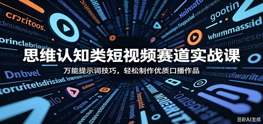 思维认知类短视频赛道实战课：万能提示词技巧，轻松制作优质口播作品 - 淘金派资源网