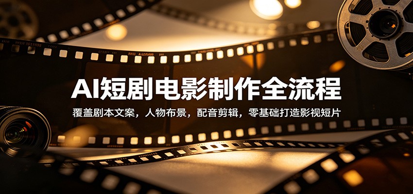 AI短剧电影制作全流程：覆盖剧本文案，人物布景，配音剪辑，零基础打造影视短片 - 淘金派资源网