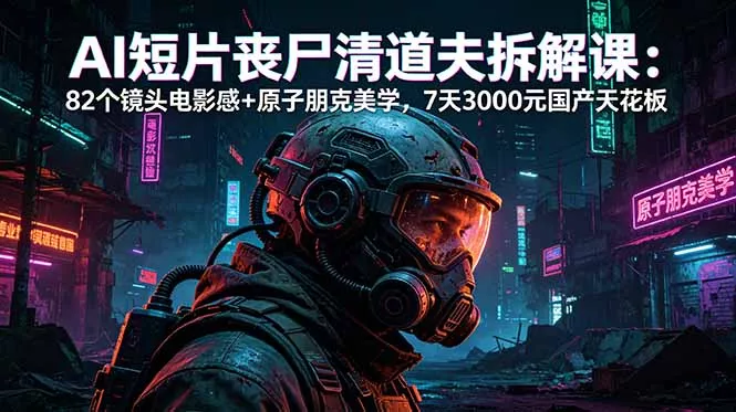 AI短片《丧尸清道夫》拆解课：82个镜头电影感+原子朋克美学，7天3000元国产天花板 - 淘金派资源网