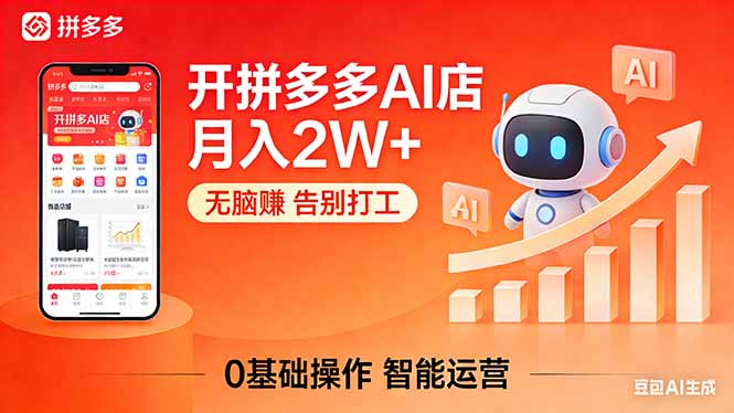 开一家拼多多AI店，月入2W+，无脑赚，告别打工，附SOP手册 - 淘金派资源网