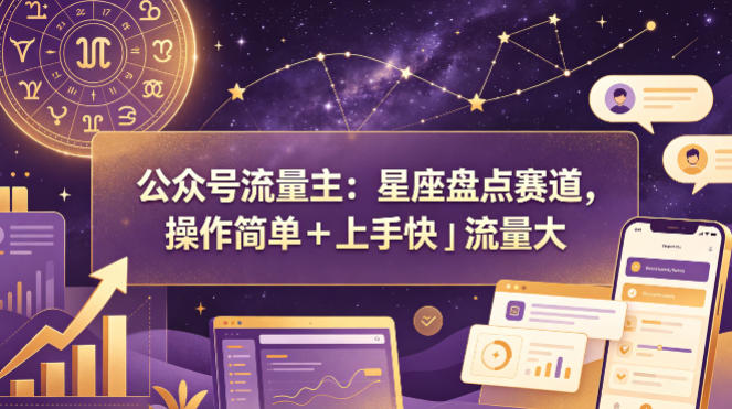 公众号流量主：星座盘点赛道，操作简单＋上手快＋流量大 - 淘金派资源网