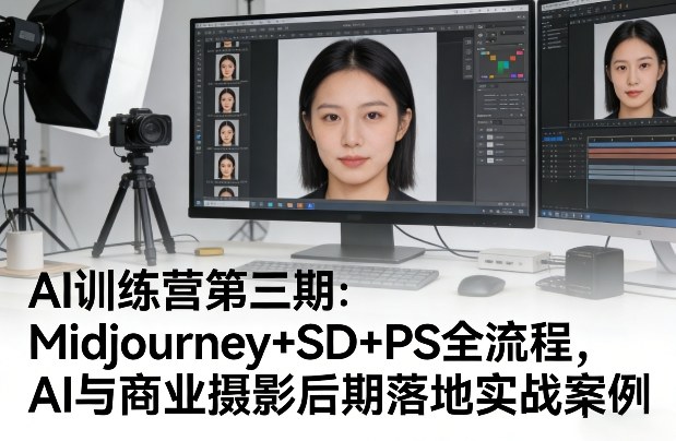 AI训练营第三期：Midjourney+SD+PS全流程，AI与商业摄影后期落地实战案例 - 淘金派资源网