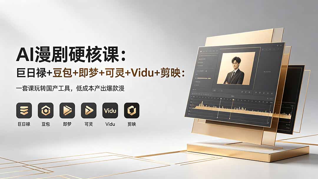 AI漫剧硬核课：巨日禄+豆包+即梦+可灵+Vidu+剪映：一套课玩转国产工具，低成本产出爆款漫剧 - 淘金派资源网