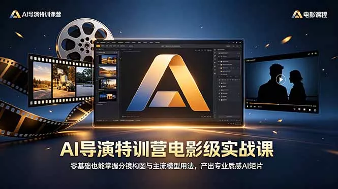 AI导演特训营电影级实战课，零基础也能掌握分镜构图与主流模型用法，产出专业质感AI短片 - 淘金派资源网