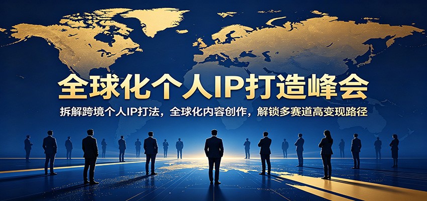 全球化个人IP打造峰会：拆解跨境个人IP打法，全球化内容创作，解锁多赛道高变现路径 - 淘金派资源网