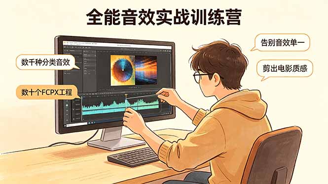 全能音效实战训练营：数千种分类音效+数十个FCPX工程，告别音效单一，剪出电影质感 - 淘金派资源网