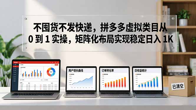 不囤货不发快递，拼多多虚拟类目从 0 到 1 实操，矩阵化布局实现稳定日入 1K - 淘金派资源网