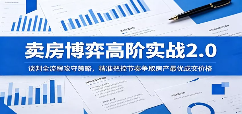 卖房博弈高阶实战2.0：谈判全流程攻守策略，精准把控节奏争取房产最优成交价格 - 淘金派资源网