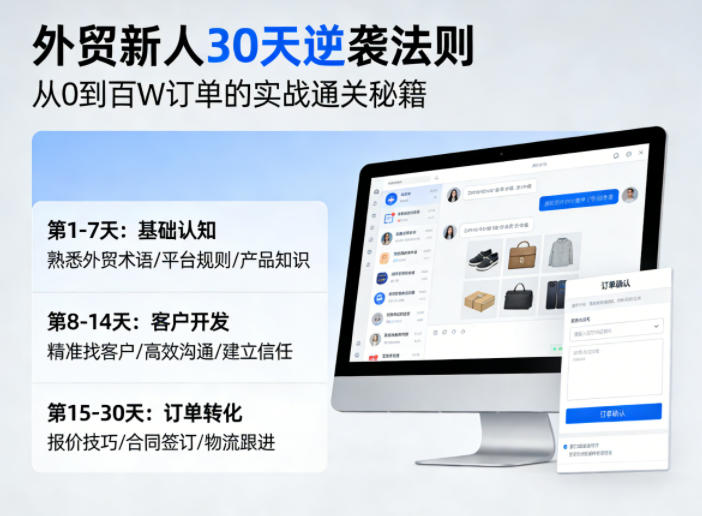 外贸新人30天逆袭法则，教你从0到百W订单的实战通关秘籍 - 淘金派资源网