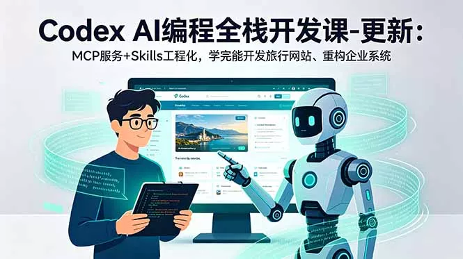 Codex AI编程全栈开发课-更新：MCP服务+Skills工程化，学完能开发旅行网站、重构企业系统 - 淘金派资源网