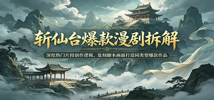 斩仙台爆款漫剧拆解：深挖热门片段创作逻辑，复刻脚本画面打造同类型爆款作品 - 淘金派资源网
