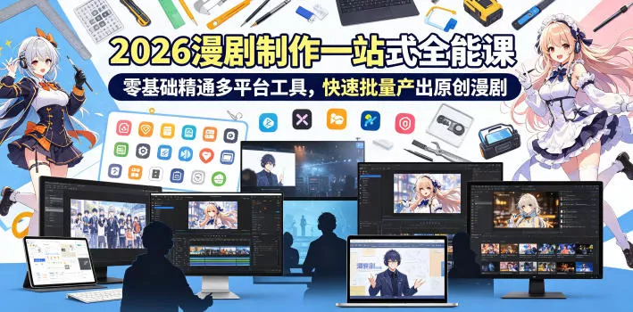 2026 AI漫剧制作一站式全能课，零基础精通多平台工具，快速批量产出原创漫剧 - 淘金派资源网