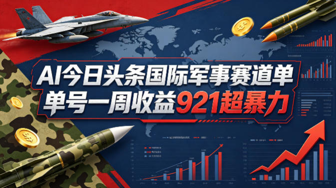AI今日头条国际军事赛道，单号一周收益921，超暴力 - 淘金派资源网