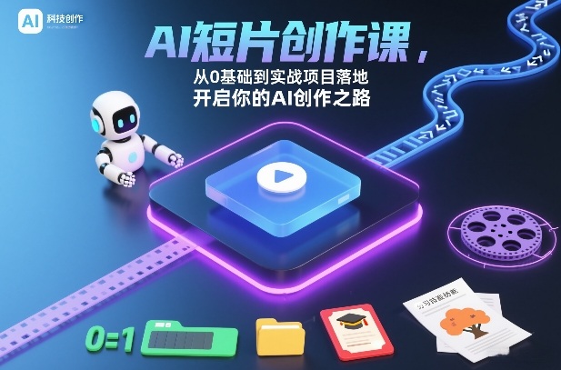 AI短片创作课，从0基础到实战项目落地，开启你的AI创作之路(更新0411) - 淘金派资源网