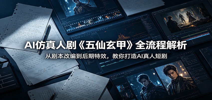 AI仿真人剧《五仙玄甲》全流程解析：从剧本改编到后期特效，教你打造AI真人短剧 - 淘金派资源网