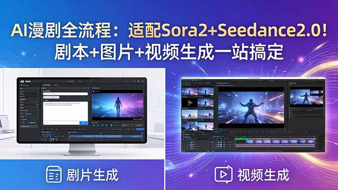 AI漫剧全流程：适配Sora2+Seedance2.0！剧本+图片+视频生成一站搞定 - 淘金派资源网