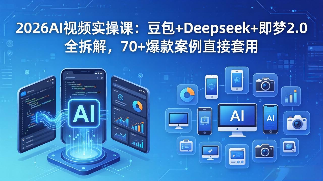 2026AI视频实操课：豆包+Deepseek+即梦2.0全拆解，70+爆款案例直接套用 - 淘金派资源网