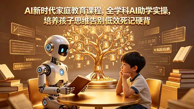AI新时代家庭教育课程，全学科AI助学实操，培养孩子思维告别低效死记硬背 - 淘金派资源网
