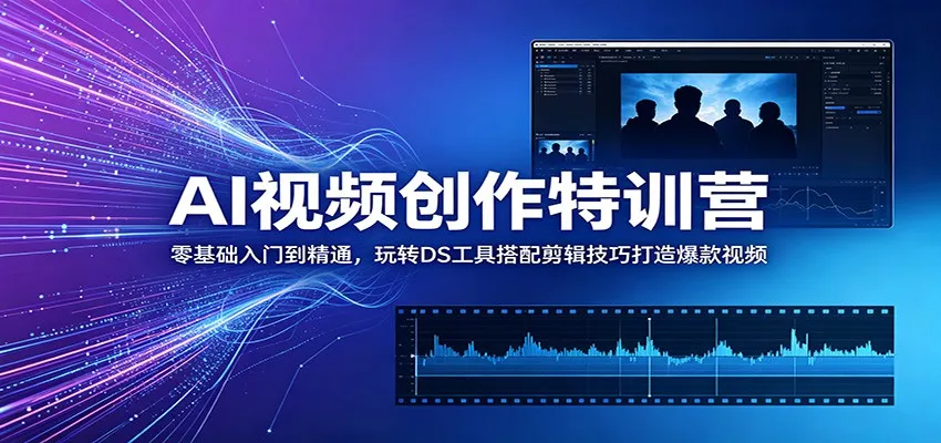 AI视频创作特训营：零基础入门到精通，玩转DS工具搭配剪辑技巧打造爆款视频 - 淘金派资源网