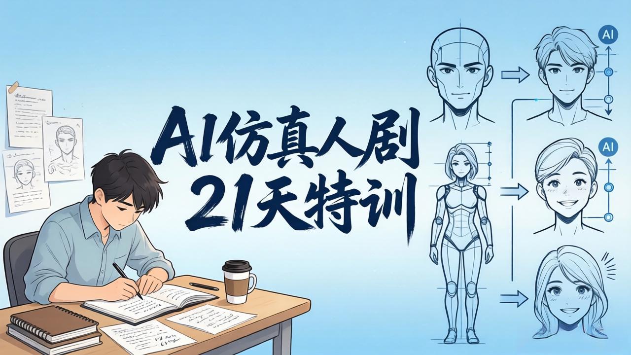 AI仿真人剧21天特训-更新：从剧本到成片全流程实战，掌握角色一致性与变现方法 - 淘金派资源网