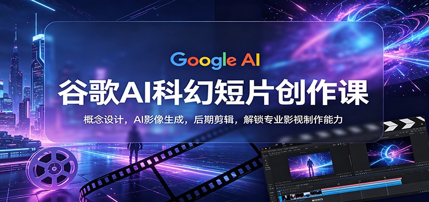 谷歌AI科幻短片创作课：概念设计，AI影像生成，后期剪辑，解锁专业影视制作能力 - 淘金派资源网