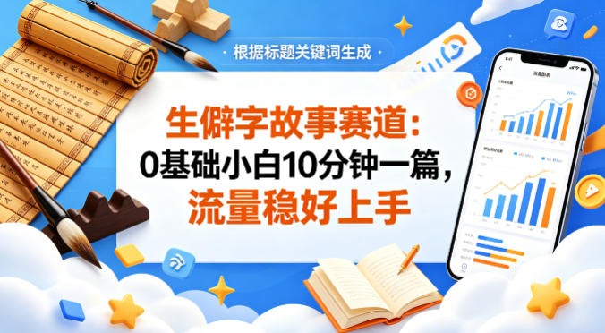 公众号流量主——生僻字故事赛道，流量稳，好上手，0基础小白也能10分钟一篇 - 淘金派资源网