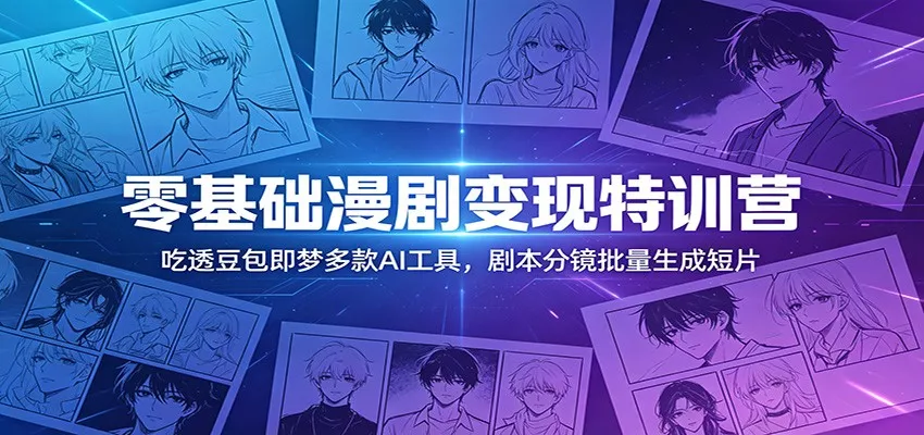 零基础漫剧变现特训营：玩转豆包即梦多款AI工具，剧本分镜批量生成短片 - 淘金派资源网