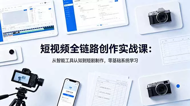 短视频全链路创作实战课：从智能工具认知到短剧制作，零基础系统学习 - 淘金派资源网
