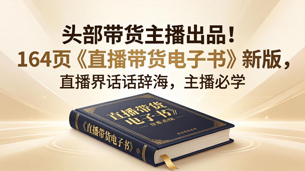 头部带货主播出品！164页《直播带货电子书》新版，直播界话术辞海，主播必学 - 淘金派资源网