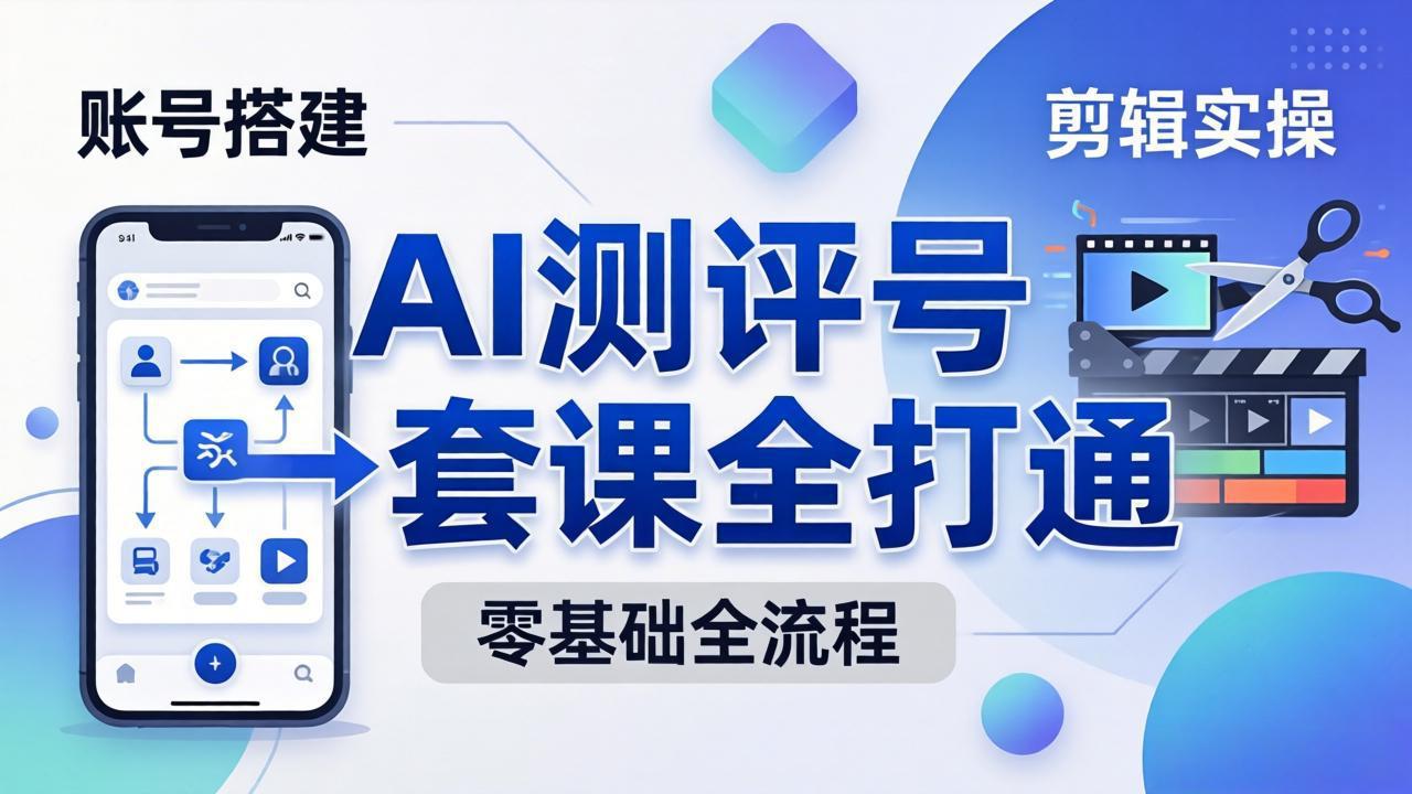 零基础起步怎么做AI测评号？账号搭建、爆款文案、剪辑实操、涨粉变现，一套课全打通 - 淘金派资源网