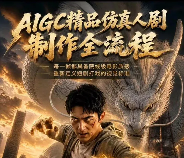 AIGC精品仿真人剧豢龙人全流程制作解析2026，国风仿真人创作+打斗剧情+人设编排，一站式AI短剧入门 - 淘金派资源网
