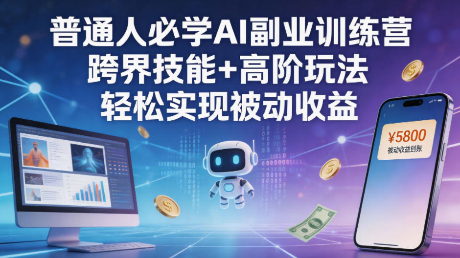 普通人必学AI副业训练营跨界技能+高阶玩法轻松实现被动收益 - 淘金派资源网
