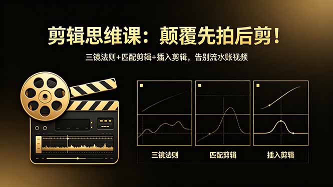 剪辑思维课：颠覆先拍后剪！三镜法则+匹配剪辑+插入剪辑，告别流水账视频 - 淘金派资源网