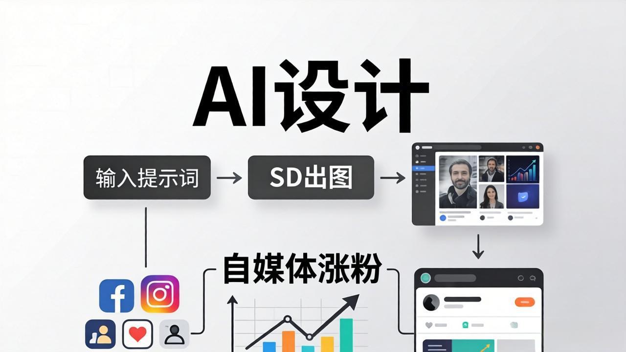 人人都是AI设计师：SD出图+自媒体涨粉一站教学，告别图文素材焦虑，AI设计让你轻松避开内卷 - 淘金派资源网
