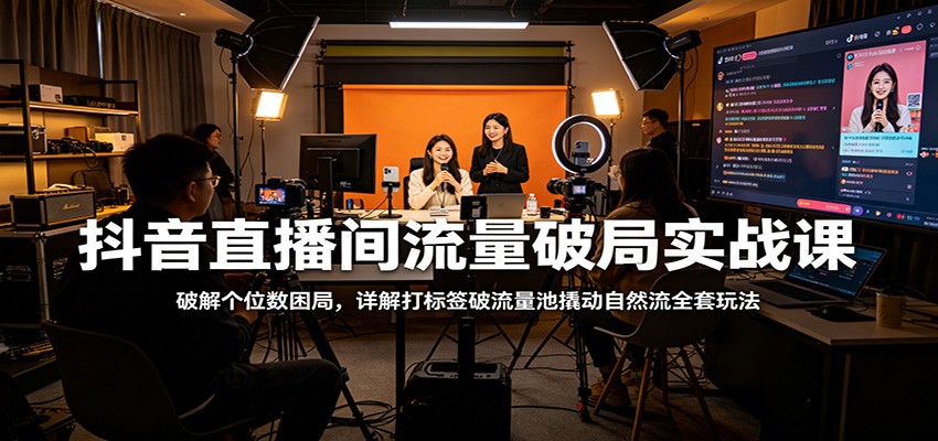 抖音直播间流量破局实战课：破解个位数困局，详解打标签破流量池撬动自然流全套玩法 - 淘金派资源网