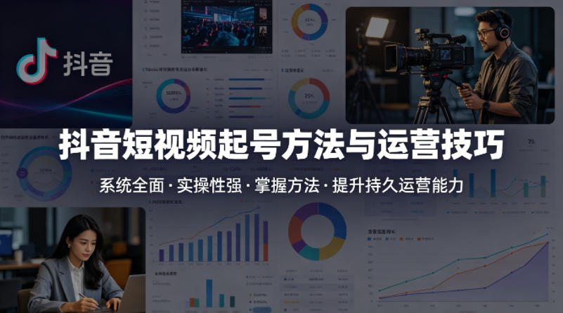 抖音短视频起号方法和运营技巧，内容系统全面实操性强，掌握起号方法，提升账号持久运营能力 - 淘金派资源网