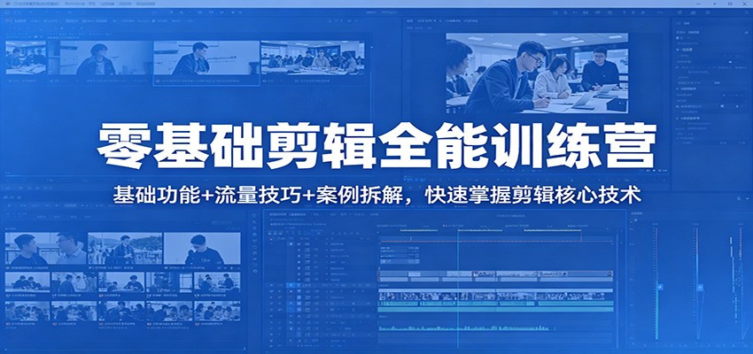 零基础剪辑全能训练营：基础功能+流量技巧+案例拆解，快速掌握剪辑核心技术 - 淘金派资源网