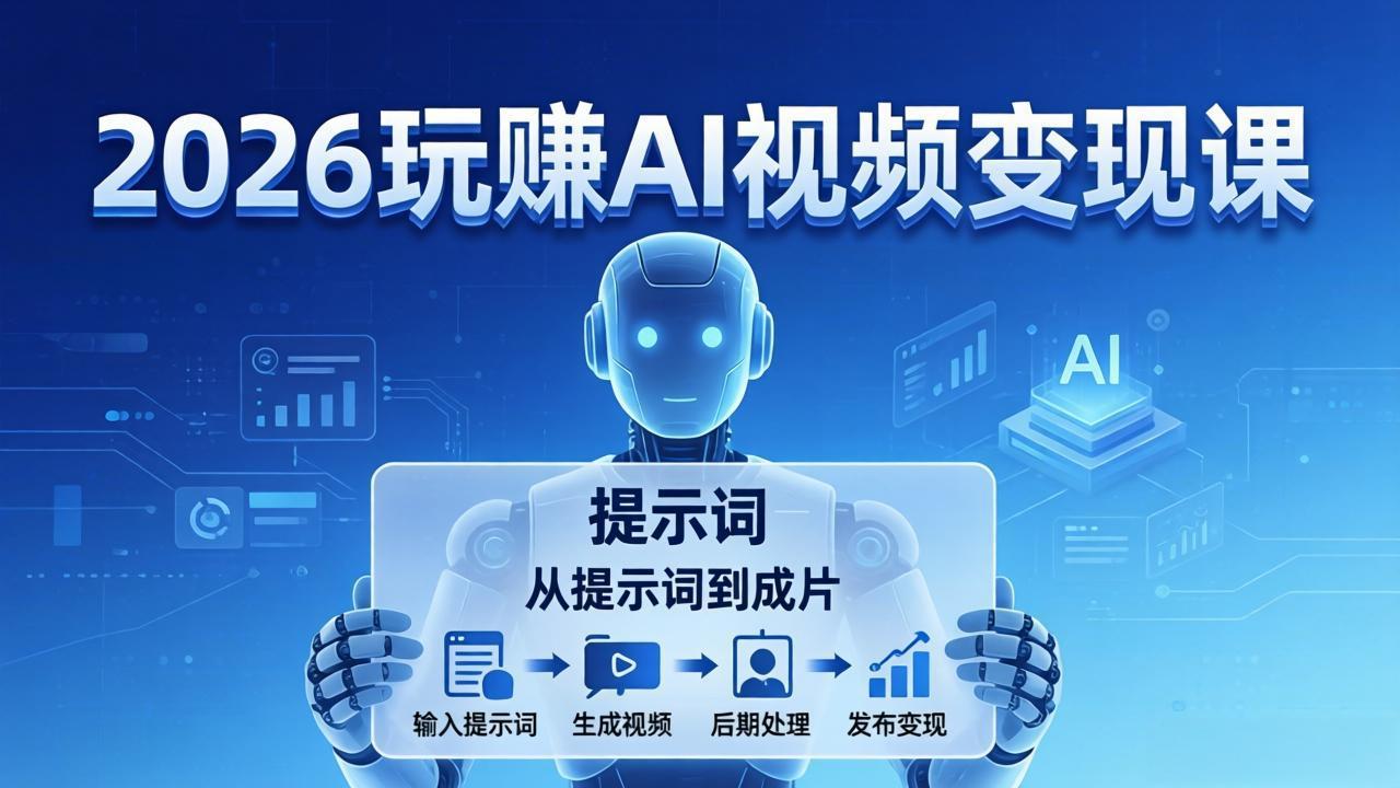 2026玩赚AI视频变现课：掌握 AI 视频全流程技能，从提示词到成片高效产出 - 淘金派资源网