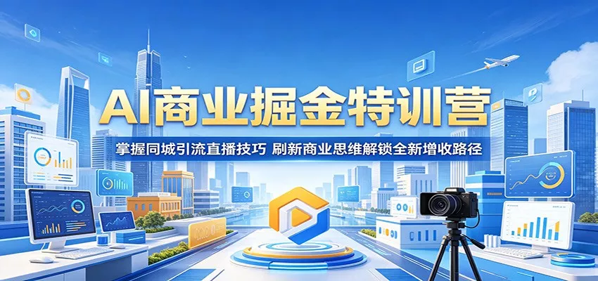 AI商业掘金特训营：掌握同城引流直播技巧，刷新商业思维解锁全新增收路径 - 淘金派资源网