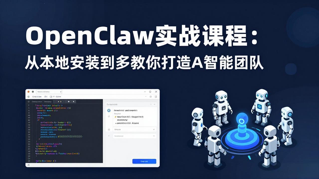 OpenClaw实战课程：从本地安装到多Agent协同，手把手教你打造AI智能团队 - 淘金派资源网