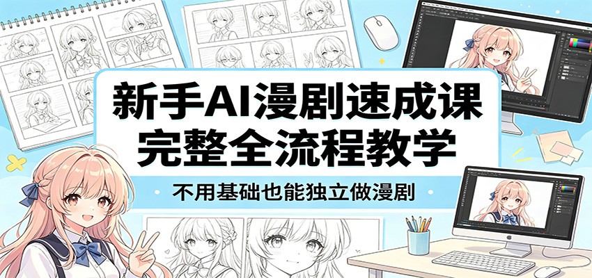 新手AI漫剧速成课：完整全流程教学，不用基础也能独立做漫剧 - 淘金派资源网