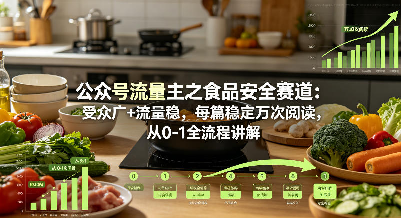 公众号流量主之食品安全赛道，受众广+流量稳，每篇作品稳定万次阅读，从0-1全流程讲解 - 淘金派资源网