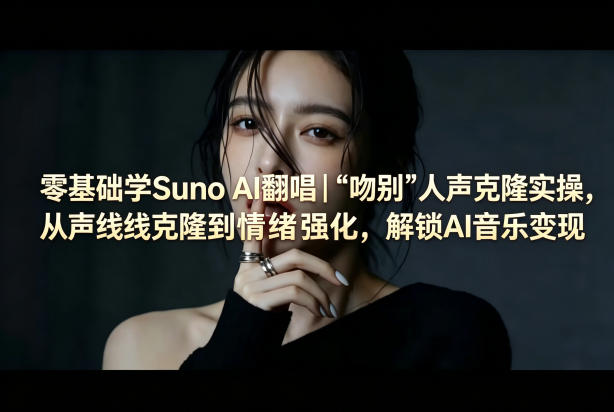 零基础学Suno AI翻唱｜《吻别》人声克隆实操，从声线克隆到情绪强化，解锁AI音乐变现 - 淘金派资源网